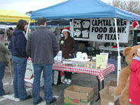 barb at food bank booth