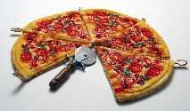pizza with cutter
